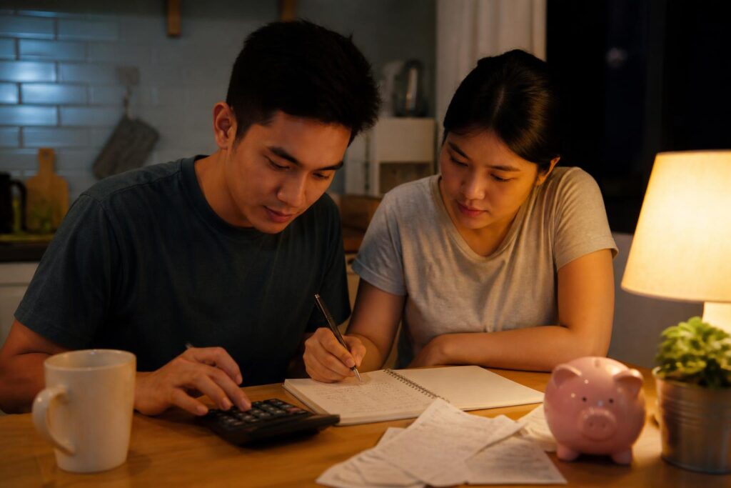 Mag-asawang nag-uupon para sa down payment ng bahay